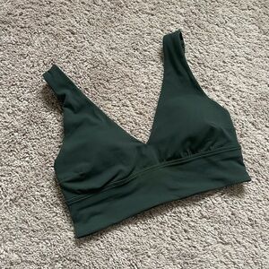 Lululemon Dark Green V-Neck Sports Bra | Size 8 | Like New